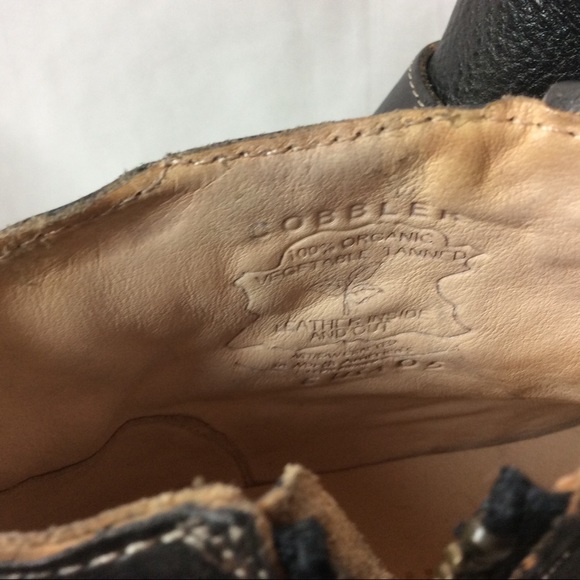 Bed Stu leather “dipper” booties in black rustic